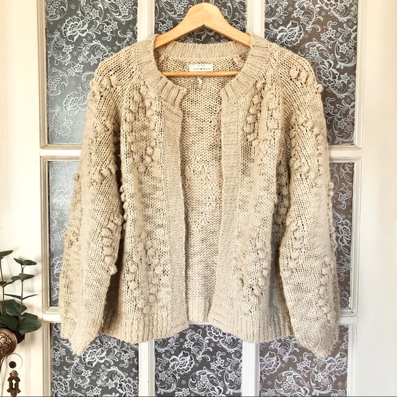 Lucky Brand Sweaters - Lucky Brand XS Cream Bubble Cardigan Sweater